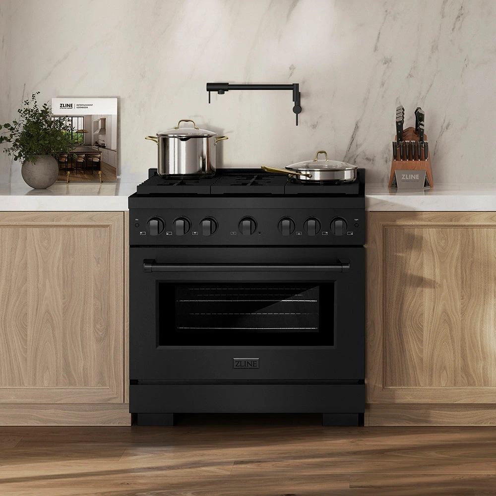 ZLINE 36 In. 5.2 Cu. Ft. Paramount Gas Range With 6 Burner DuoPro™ Cooktop And Convection Gas Oven In Black Stainless Steel (PSGRB-36)(Zline 36 Paramount Gas Range Duopro Black Stainless Steel Psgrb 36) 3 ZLINE 36 In. 5.2 Cu. Ft. Paramount Gas Range With 6 Burner DuoPro™ Cooktop And Convection Gas Oven In Black Stainless Steel (PSGRB-36)(Zline 36 Paramount Gas Range Duopro Black Stainless Steel Psgrb 36) - Image 3