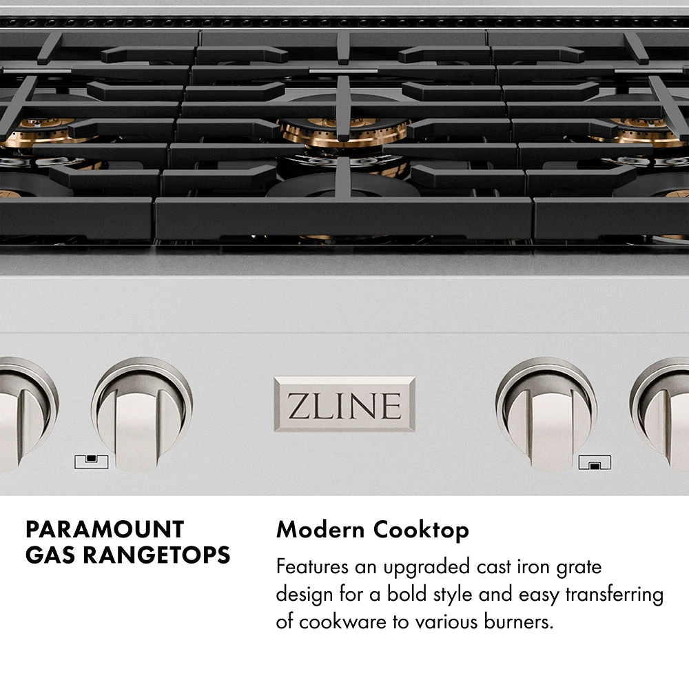 ZLINE 48 In. Paramount Gas Rangetop With 8 Burner DuoPro™ Cooktop In Black Stainless Steel (PSRTB-48)(Zline 48 Paramount Gas Rangetop Duopro Black Stainless Steel Psrtb 48) 12 ZLINE 48 In. Paramount Gas Rangetop With 8 Burner DuoPro™ Cooktop In Black Stainless Steel (PSRTB-48)(Zline 48 Paramount Gas Rangetop Duopro Black Stainless Steel Psrtb 48) - Image 12