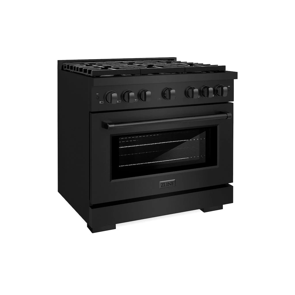 ZLINE 36 In. 5.2 Cu. Ft. Paramount Gas Range With 6 Burner Cooktop And Convection Gas Oven In Black Stainless Steel (SGRB-36)(Zline 36 Paramount Gas Range Black Stainless Steel Sgrb 36) 1 ZLINE 36 In. 5.2 Cu. Ft. Paramount Gas Range With 6 Burner Cooktop And Convection Gas Oven In Black Stainless Steel (SGRB-36)(Zline 36 Paramount Gas Range Black Stainless Steel Sgrb 36)
