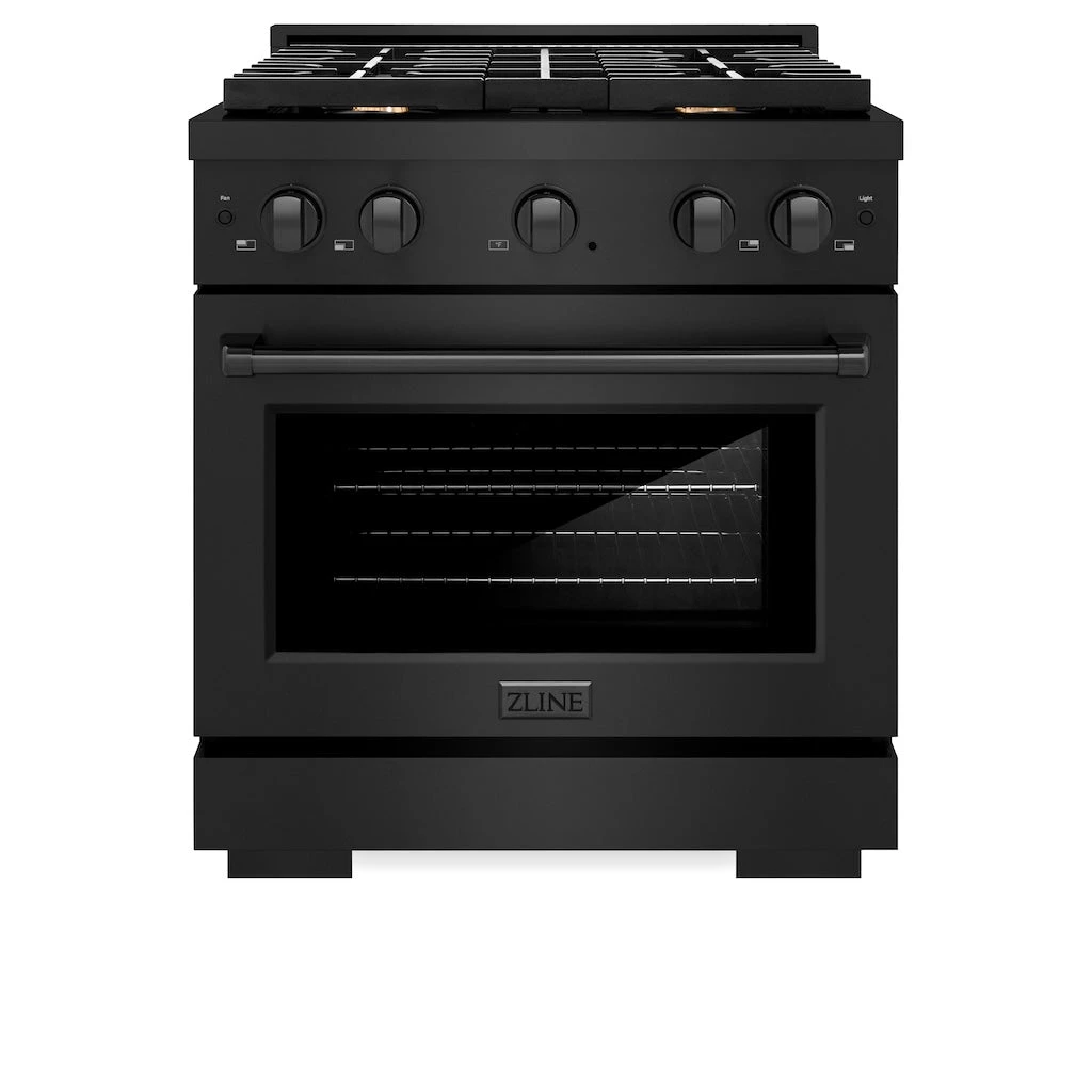 ZLINE 30 In. 4.2 Cu. Ft. Paramount Gas Range With Convection Gas Oven In Black Stainless Steel With 4 Brass Burners (SGRB-BR-30)(Zline 30 Paramount Gas Range Black Stainless Steel Brass Burners Sgrb Br 30) 2 ZLINE 30 In. 4.2 Cu. Ft. Paramount Gas Range With Convection Gas Oven In Black Stainless Steel With 4 Brass Burners (SGRB-BR-30)(Zline 30 Paramount Gas Range Black Stainless Steel Brass Burners Sgrb Br 30) - Image 2