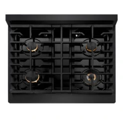 ZLINE 30 In. 4.2 Cu. Ft. Paramount Gas Range With Convection Gas Oven In Black Stainless Steel With 4 Brass Burners (SGRB-BR-30)(Zline 30 Paramount Gas Range Black Stainless Steel Brass Burners Sgrb Br 30) 12 ZLINE 30 In. 4.2 Cu. Ft. Paramount Gas Range With Convection Gas Oven In Black Stainless Steel With 4 Brass Burners (SGRB-BR-30)(Zline 30 Paramount Gas Range Black Stainless Steel Brass Burners Sgrb Br 30) -Zline Oven Shop zline professional black stainless steel gas range SGRB BR 30 top down