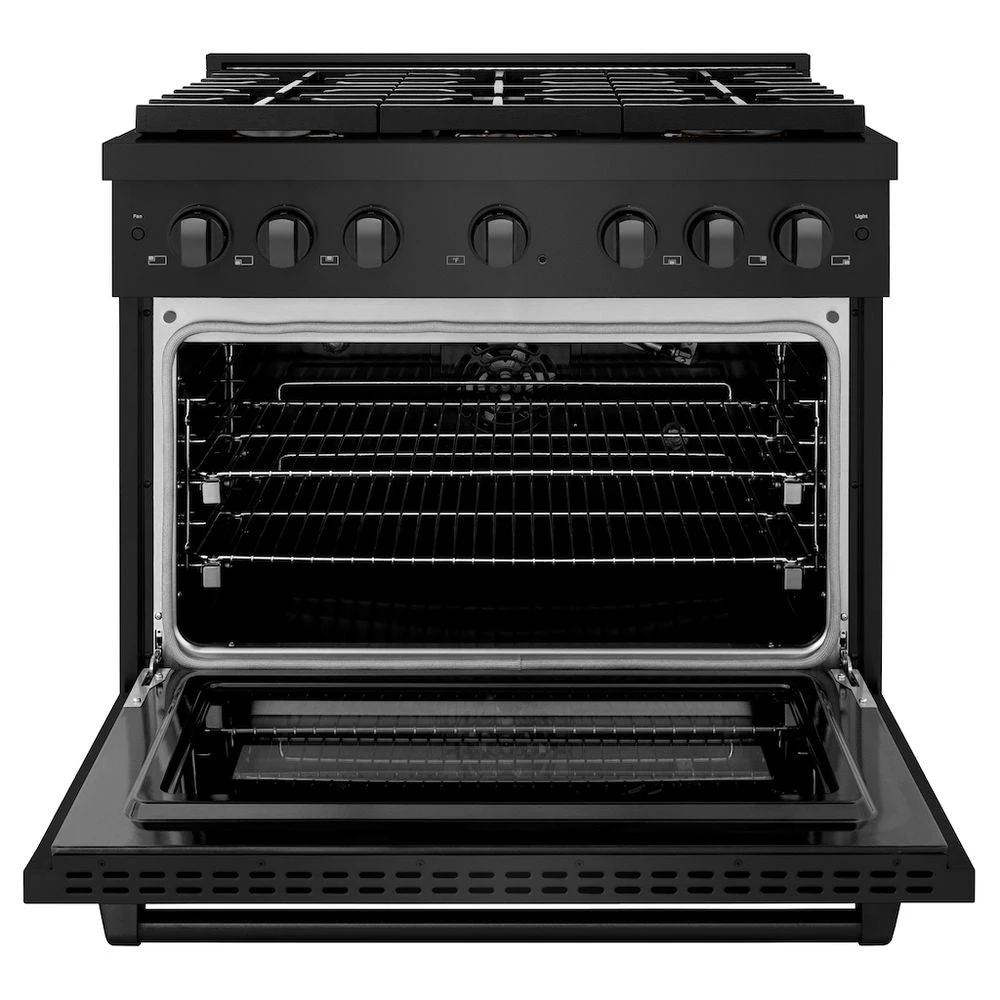 ZLINE 36 In. 5.2 Cu. Ft. Paramount Gas Range With Convection Gas Oven In Black Stainless Steel With 6 Brass Burners (SGRB-BR-36)(Zline 36 Paramount Gas Range Black Stainless Steel Brass Burners Sgrb Br 36) 3 ZLINE 36 In. 5.2 Cu. Ft. Paramount Gas Range With Convection Gas Oven In Black Stainless Steel With 6 Brass Burners (SGRB-BR-36)(Zline 36 Paramount Gas Range Black Stainless Steel Brass Burners Sgrb Br 36) - Image 3