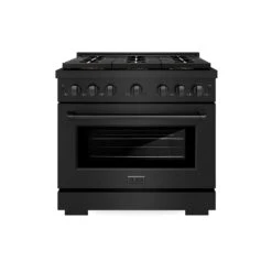 ZLINE 36 In. 5.2 Cu. Ft. Paramount Gas Range With 6 Burner DuoPro™ Cooktop And Convection Gas Oven In Black Stainless Steel (PSGRB-36)(Zline 36 Paramount Gas Range Duopro Black Stainless Steel Psgrb 36)