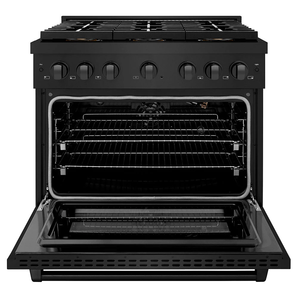 ZLINE 36 In. 5.2 Cu. Ft. Paramount Gas Range With 6 Burner DuoPro™ Cooktop And Convection Gas Oven In Black Stainless Steel (PSGRB-36)(Zline 36 Paramount Gas Range Duopro Black Stainless Steel Psgrb 36) 4 ZLINE 36 In. 5.2 Cu. Ft. Paramount Gas Range With 6 Burner DuoPro™ Cooktop And Convection Gas Oven In Black Stainless Steel (PSGRB-36)(Zline 36 Paramount Gas Range Duopro Black Stainless Steel Psgrb 36) - Image 4