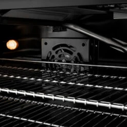 ZLINE Autograph Edition 36 In. 5.2 Cu. Ft. Paramount Gas Range With 6 Burner DuoPro™ Cooktop And Convection Gas Oven In Black Stainless Steel And Polished Gold Accents (PSGRBZ-36-G)(Zline Autograph Edition 36 Paramount Gas Range Duopro Black Stainless Steel Polished Gold Psgrbz 36 G) -Zline Oven Shop zline professional black stainless steel gas range duopro cooktop PSGRBZ 36 G fan detail