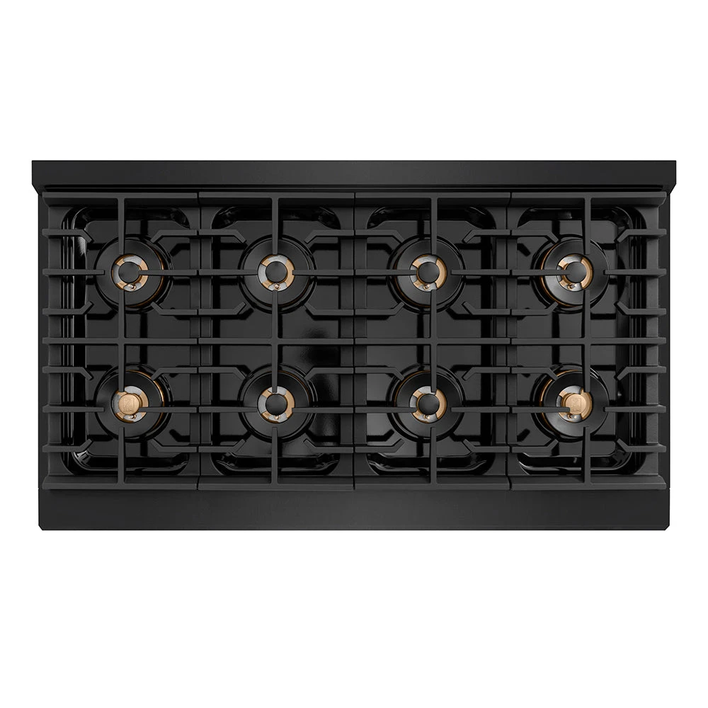 ZLINE Autograph Edition 48 In. 6.7 Cu. Ft. Paramount Gas Range With 8 Burner DuoPro™ Cooktop And Dual Ovens In Black Stainless Steel And Champagne Bronze Accents (PSGRBZ-48-CB)(Zline Autograph Edition 48 Paramount Gas Range Duopro Black Stainless Steel Champagne Bronze Psgrbz 48 Cb) 2 ZLINE Autograph Edition 48 In. 6.7 Cu. Ft. Paramount Gas Range With 8 Burner DuoPro™ Cooktop And Dual Ovens In Black Stainless Steel And Champagne Bronze Accents (PSGRBZ-48-CB)(Zline Autograph Edition 48 Paramount Gas Range Duopro Black Stainless Steel Champagne Bronze Psgrbz 48 Cb) - Image 2
