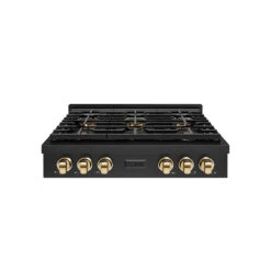 ZLINE Autograph Edition 36 In. Paramount Gas Rangetop With 6 Burner DuoPro⢠Cooktop In Black Stainless Steel And Polished Gold Accents (PSRTBZ-36-G)(Zline Autograph Edition 36 Paramount Gas Rangetop Duopro Black Stainless Steel Polished Gold Psrtbz 36 G)