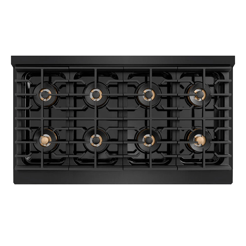 ZLINE Autograph Edition 48 In. Paramount Gas Rangetop With 8 Burner DuoPro™ Cooktop In Black Stainless Steel And Champagne Bronze Accents (PSRTBZ-48-CB)(Zline Autograph Edition 48 Paramount Gas Rangetop Duopro Black Stainless Steel Champagne Bronze Psrtbz 48 Cb) 2 ZLINE Autograph Edition 48 In. Paramount Gas Rangetop With 8 Burner DuoPro™ Cooktop In Black Stainless Steel And Champagne Bronze Accents (PSRTBZ-48-CB)(Zline Autograph Edition 48 Paramount Gas Rangetop Duopro Black Stainless Steel Champagne Bronze Psrtbz 48 Cb) - Image 2