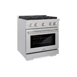 ZLINE 30 In. 4.2 Cu. Ft. Paramount Dual Fuel Range With 4 Burner Gas Cooktop And Electric Convection Oven In Satin Stainless Steel (SDRS-30)(Zline 30 Paramount Dual Fuel Range Satin Stainless Steel Sdrs 30)