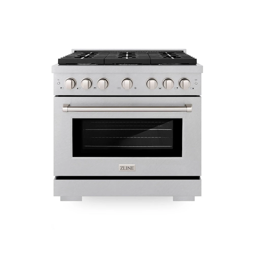 ZLINE 36 In. 5.2 Cu. Ft. Paramount Dual Fuel Range With 6 Burner Gas Cooktop And Electric Convection Oven In Satin Stainless Steel (SDRS-36)(Zline 36 Paramount Dual Fuel Range Satin Stainless Steel Sdrs 36) 3 ZLINE 36 In. 5.2 Cu. Ft. Paramount Dual Fuel Range With 6 Burner Gas Cooktop And Electric Convection Oven In Satin Stainless Steel (SDRS-36)(Zline 36 Paramount Dual Fuel Range Satin Stainless Steel Sdrs 36) - Image 3