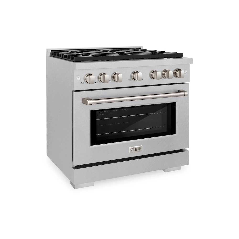 ZLINE 36 In. 5.2 Cu. Ft. Paramount Dual Fuel Range With 6 Burner Gas Cooktop And Electric Convection Oven In Satin Stainless Steel (SDRS-36)(Zline 36 Paramount Dual Fuel Range Satin Stainless Steel Sdrs 36) 1 ZLINE 36 In. 5.2 Cu. Ft. Paramount Dual Fuel Range With 6 Burner Gas Cooktop And Electric Convection Oven In Satin Stainless Steel (SDRS-36)(Zline 36 Paramount Dual Fuel Range Satin Stainless Steel Sdrs 36)