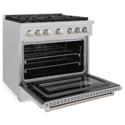 ZLINE 36 In. 5.2 Cu. Ft. Paramount Dual Fuel Range With 6 Burner Gas Cooktop And Electric Convection Oven In Satin Stainless Steel (SDRS-36)(Zline 36 Paramount Dual Fuel Range Satin Stainless Steel Sdrs 36) 26 ZLINE 36 In. 5.2 Cu. Ft. Paramount Dual Fuel Range With 6 Burner Gas Cooktop And Electric Convection Oven In Satin Stainless Steel (SDRS-36)(Zline 36 Paramount Dual Fuel Range Satin Stainless Steel Sdrs 36) -Zline Oven Shop zline professional satin stainless steel dual fuel range SDRS 36 side open