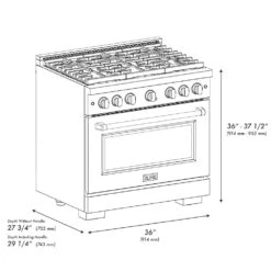 ZLINE 36 In. 5.2 Cu. Ft. Paramount Gas Range With Convection Gas Oven In Satin Stainless Steel With 6 Brass Burners (SGRS-BR-36)(Zline 36 Paramount Gas Range Satin Stainless Steel Brass Burners Sgrs Br 36) 39 ZLINE 36 In. 5.2 Cu. Ft. Paramount Gas Range With Convection Gas Oven In Satin Stainless Steel With 6 Brass Burners (SGRS-BR-36)(Zline 36 Paramount Gas Range Satin Stainless Steel Brass Burners Sgrs Br 36) -Zline Oven Shop zline professional satin stainless steel gas range SGRS BR 36 dimensional diagram