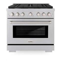 ZLINE 36 In. 5.2 Cu. Ft. Paramount Gas Range With Convection Gas Oven In Satin Stainless Steel With 6 Brass Burners (SGRS-BR-36)(Zline 36 Paramount Gas Range Satin Stainless Steel Brass Burners Sgrs Br 36) 24 ZLINE 36 In. 5.2 Cu. Ft. Paramount Gas Range With Convection Gas Oven In Satin Stainless Steel With 6 Brass Burners (SGRS-BR-36)(Zline 36 Paramount Gas Range Satin Stainless Steel Brass Burners Sgrs Br 36) -Zline Oven Shop zline professional satin stainless steel gas range SGRS BR 36 front