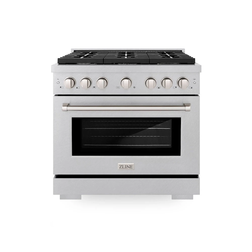 ZLINE 36 In. 5.2 Cu. Ft. Paramount Gas Range With Convection Gas Oven In Satin Stainless Steel With 6 Brass Burners (SGRS-BR-36)(Zline 36 Paramount Gas Range Satin Stainless Steel Brass Burners Sgrs Br 36) 3 ZLINE 36 In. 5.2 Cu. Ft. Paramount Gas Range With Convection Gas Oven In Satin Stainless Steel With 6 Brass Burners (SGRS-BR-36)(Zline 36 Paramount Gas Range Satin Stainless Steel Brass Burners Sgrs Br 36) - Image 3