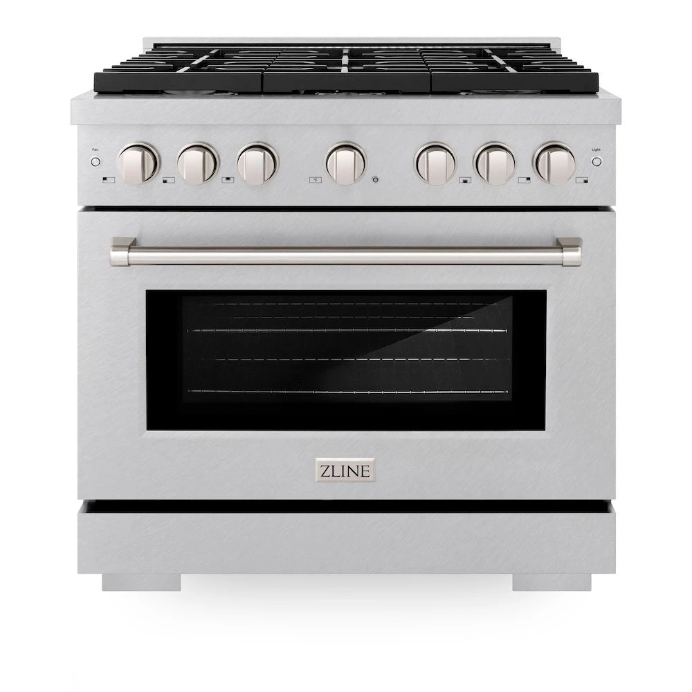 ZLINE 36 In. 5.2 Cu. Ft. Paramount Gas Range With Convection Gas Oven In Satin Stainless Steel With 6 Brass Burners (SGRS-BR-36)(Zline 36 Paramount Gas Range Satin Stainless Steel Brass Burners Sgrs Br 36) 5 ZLINE 36 In. 5.2 Cu. Ft. Paramount Gas Range With Convection Gas Oven In Satin Stainless Steel With 6 Brass Burners (SGRS-BR-36)(Zline 36 Paramount Gas Range Satin Stainless Steel Brass Burners Sgrs Br 36) - Image 5