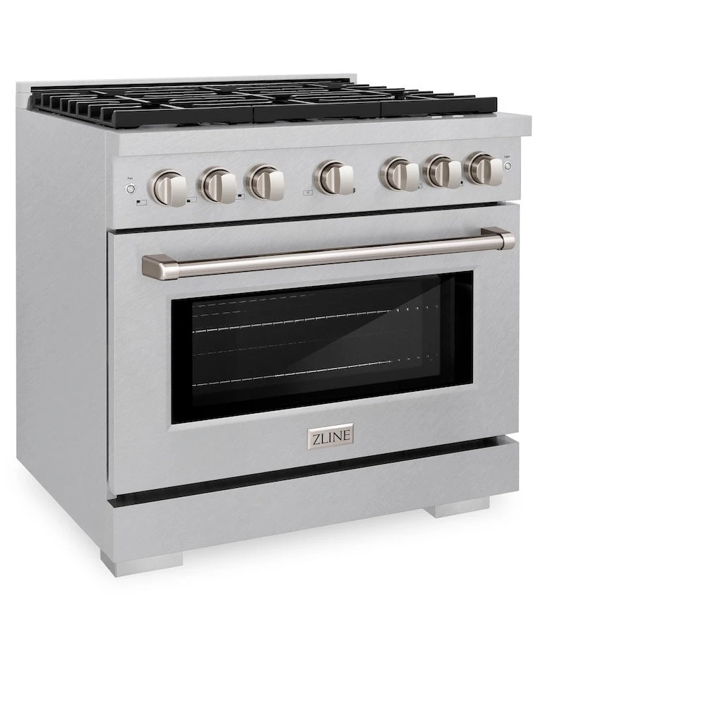 ZLINE 36 In. 5.2 Cu. Ft. Paramount Gas Range With Convection Gas Oven In Satin Stainless Steel With 6 Brass Burners (SGRS-BR-36)(Zline 36 Paramount Gas Range Satin Stainless Steel Brass Burners Sgrs Br 36) 6 ZLINE 36 In. 5.2 Cu. Ft. Paramount Gas Range With Convection Gas Oven In Satin Stainless Steel With 6 Brass Burners (SGRS-BR-36)(Zline 36 Paramount Gas Range Satin Stainless Steel Brass Burners Sgrs Br 36) - Image 6