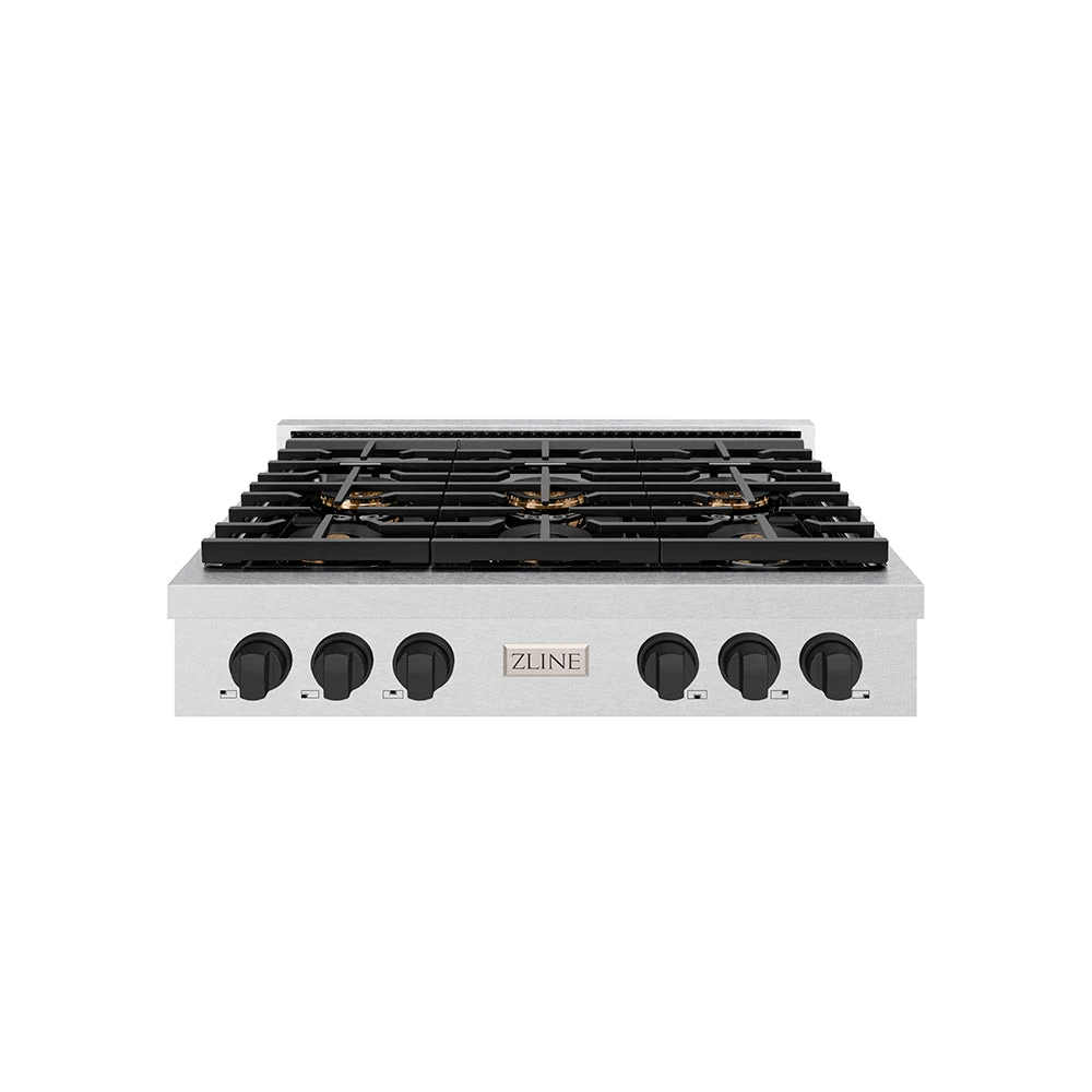 ZLINE Autograph Edition 36 In. Paramount Gas Rangetop With 6 Burner DuoPro™ Cooktop In Satin Stainless Steel And Matte Black Accents (PSRTSZ-36-MB)(Zline Autograph Edition 36 Paramount Gas Rangetop Duopro Satin Stainless Steel Matte Black Psrtsz 36 Mb) 1 ZLINE Autograph Edition 36 In. Paramount Gas Rangetop With 6 Burner DuoPro™ Cooktop In Satin Stainless Steel And Matte Black Accents (PSRTSZ-36-MB)(Zline Autograph Edition 36 Paramount Gas Rangetop Duopro Satin Stainless Steel Matte Black Psrtsz 36 Mb)