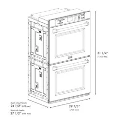ZLINE 30 In. Professional True Convection Double Wall Oven With Air Fry And Self Clean In Satin Stainless Steel (WADS-30)(Zline 30 Double Wall Oven Satin Stainless Steel Wads 30) -Zline Oven Shop zline professional satin stainless steel wall oven WADS 30 Dimensional Diagram