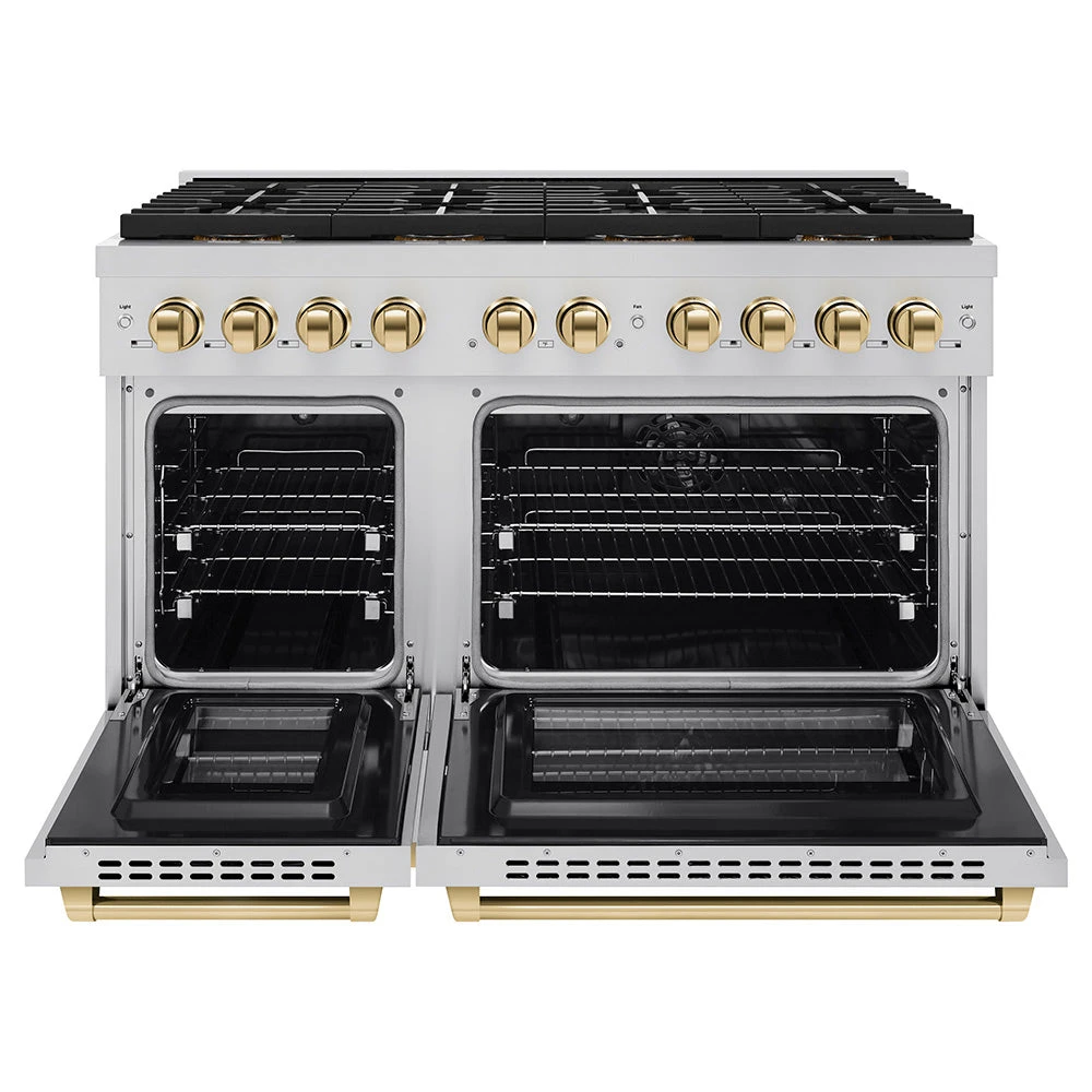 ZLINE Autograph Edition 48 In. 6.7 Cu. Ft. Paramount Dual Fuel Range With 8 Burner DuoPro™ Cooktop And Dual Ovens In Stainless Steel And Polished Gold Accents (PSDRZ-48-G)(Zline Autograph Edition 48 Paramount Dual Fuel Range Duopro Stainless Steel Polished Gold Psdrz 48 G) 3 ZLINE Autograph Edition 48 In. 6.7 Cu. Ft. Paramount Dual Fuel Range With 8 Burner DuoPro™ Cooktop And Dual Ovens In Stainless Steel And Polished Gold Accents (PSDRZ-48-G)(Zline Autograph Edition 48 Paramount Dual Fuel Range Duopro Stainless Steel Polished Gold Psdrz 48 G) - Image 3