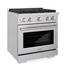 ZLINE 30 In. 4.2 Cu. Ft. Paramount Dual Fuel Range With Gas Cooktop And Electric Convection Oven In Stainless Steel With 4 Brass Burners (SDR-BR-30)(Zline 30 Paramount Dual Fuel Range Stainless Steel Brass Burners Sdr Br 30) -Zline Oven Shop zline professional stainless steel gas range SDR BR 30 main 6f814934 2f57 4b2e 8bbc f64fd46f1770