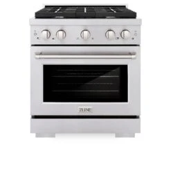 ZLINE 30 In. 4.2 Cu. Ft. Paramount Dual Fuel Range With 4 Burner Gas Cooktop And Electric Convection Oven In Stainless Steel (SDR30)(Zline 30 Paramount Dual Fuel Range Stainless Steel Sdr30) 26 ZLINE 30 In. 4.2 Cu. Ft. Paramount Dual Fuel Range With 4 Burner Gas Cooktop And Electric Convection Oven In Stainless Steel (SDR30)(Zline 30 Paramount Dual Fuel Range Stainless Steel Sdr30) -Zline Oven Shop zline professional stainless steel gas range SDR30 front