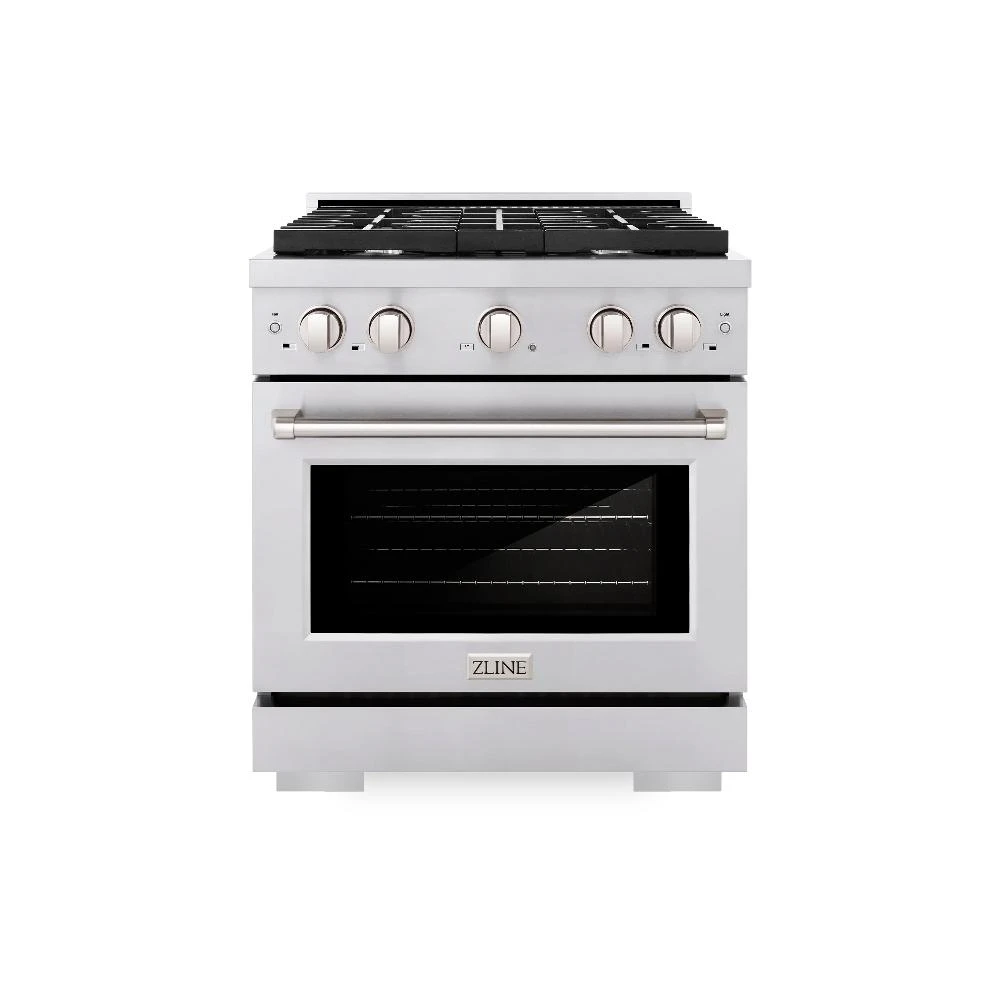 ZLINE 30 In. 4.2 Cu. Ft. Paramount Dual Fuel Range With 4 Burner Gas Cooktop And Electric Convection Oven In Stainless Steel (SDR30)(Zline 30 Paramount Dual Fuel Range Stainless Steel Sdr30) 3 ZLINE 30 In. 4.2 Cu. Ft. Paramount Dual Fuel Range With 4 Burner Gas Cooktop And Electric Convection Oven In Stainless Steel (SDR30)(Zline 30 Paramount Dual Fuel Range Stainless Steel Sdr30) - Image 3