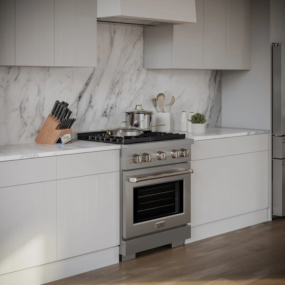 ZLINE 30 In. 4.2 Cu. Ft. Paramount Dual Fuel Range With 4 Burner Gas Cooktop And Electric Convection Oven In Stainless Steel (SDR30)(Zline 30 Paramount Dual Fuel Range Stainless Steel Sdr30) 2 ZLINE 30 In. 4.2 Cu. Ft. Paramount Dual Fuel Range With 4 Burner Gas Cooktop And Electric Convection Oven In Stainless Steel (SDR30)(Zline 30 Paramount Dual Fuel Range Stainless Steel Sdr30) - Image 2