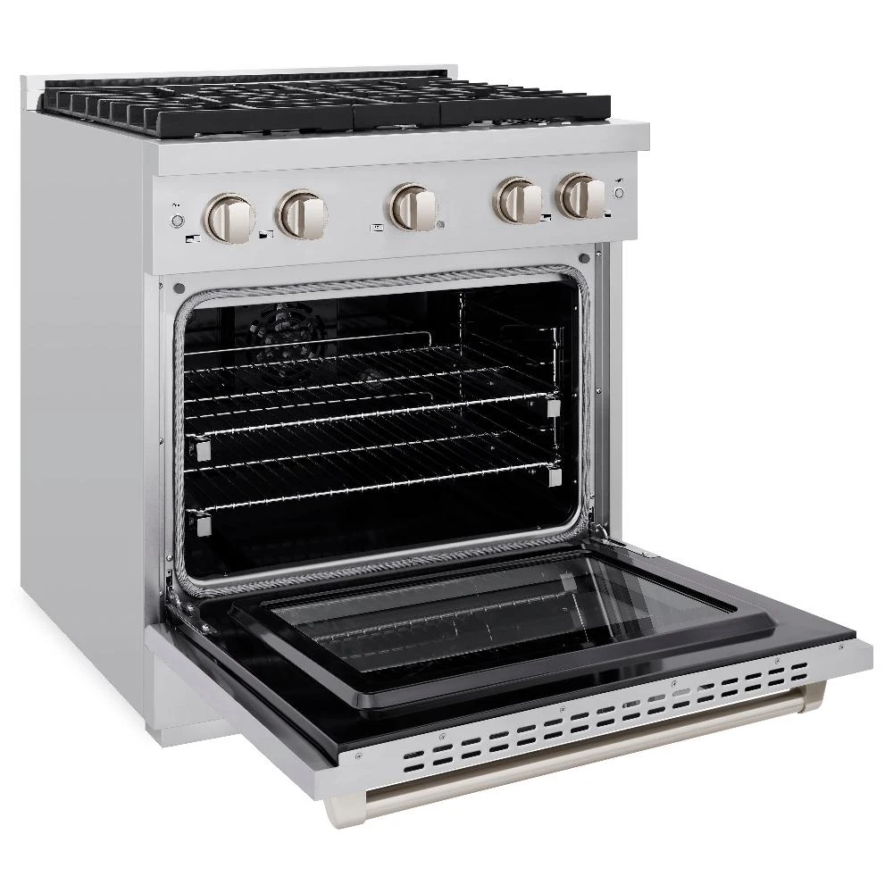 ZLINE 30 In. 4.2 Cu. Ft. Paramount Dual Fuel Range With 4 Burner Gas Cooktop And Electric Convection Oven In Stainless Steel (SDR30)(Zline 30 Paramount Dual Fuel Range Stainless Steel Sdr30) 5 ZLINE 30 In. 4.2 Cu. Ft. Paramount Dual Fuel Range With 4 Burner Gas Cooktop And Electric Convection Oven In Stainless Steel (SDR30)(Zline 30 Paramount Dual Fuel Range Stainless Steel Sdr30) - Image 5