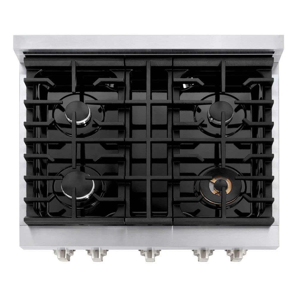 ZLINE 30 In. 4.2 Cu. Ft. Paramount Dual Fuel Range With 4 Burner Gas Cooktop And Electric Convection Oven In Stainless Steel (SDR30)(Zline 30 Paramount Dual Fuel Range Stainless Steel Sdr30) 6 ZLINE 30 In. 4.2 Cu. Ft. Paramount Dual Fuel Range With 4 Burner Gas Cooktop And Electric Convection Oven In Stainless Steel (SDR30)(Zline 30 Paramount Dual Fuel Range Stainless Steel Sdr30) - Image 6