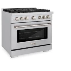 ZLINE 36 In. 5.2 Cu. Ft. Paramount Gas Range With Convection Gas Oven In Stainless Steel With 6 Brass Burners (SGR-BR-36)(Zline 36 Paramount Gas Range Stainless Steel Brass Burners Sgr Br 36) -Zline Oven Shop zline professional stainless steel gas range SGR BR 36 main