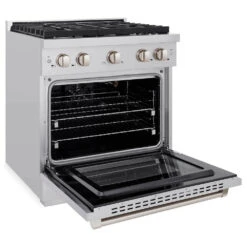 ZLINE 30 In. 4.2 Cu. Ft. Paramount Gas Range With 4 Burner Cooktop And Convection Gas Oven In Stainless Steel (SGR30)(Zline 30 Paramount Gas Range Stainless Steel Sgr30) -Zline Oven Shop zline professional stainless steel gas range SGR30 main open