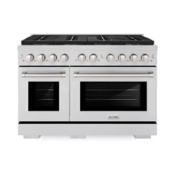 ZLINE 48 In. 6.7 Cu. Ft. Paramount Gas Range With 8 Burner DuoPro™ Cooktop And Dual Ovens In Stainless Steel (PSGR48)(Zline 48 Paramount Gas Range Duopro Stainless Steel Psgr48)