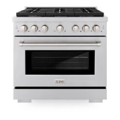 ZLINE 36 In. 5.2 Cu. Ft. Paramount Dual Fuel Range With 6 Burner Gas Cooktop And Electric Convection Oven In Stainless Steel (SDR36)(Zline 36 Paramount Dual Fuel Range Stainless Steel Sdr36) -Zline Oven Shop zline professional stainless steel range SDR36 front