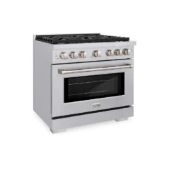 ZLINE 36 In. 5.2 Cu. Ft. Paramount Gas Range With 6 Burner Cooktop And Convection Gas Oven In Stainless Steel (SGR36)(Zline 36 Paramount Gas Range Stainless Steel Sgr36)