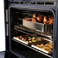 ZLINE 30 In. Professional True Convection Double Wall Oven With Air Fry And Self Clean In Stainless Steel (WAD-30)(Zline 30 Double Wall Oven Stainless Steel Wad 30) 31 ZLINE 30 In. Professional True Convection Double Wall Oven With Air Fry And Self Clean In Stainless Steel (WAD-30)(Zline 30 Double Wall Oven Stainless Steel Wad 30) -Zline Oven Shop zline professional stainless steel wall oven WAD 30 detail food 5 jpg 42cb9227 2f62 4a42 a74d 3bbf55e23a55